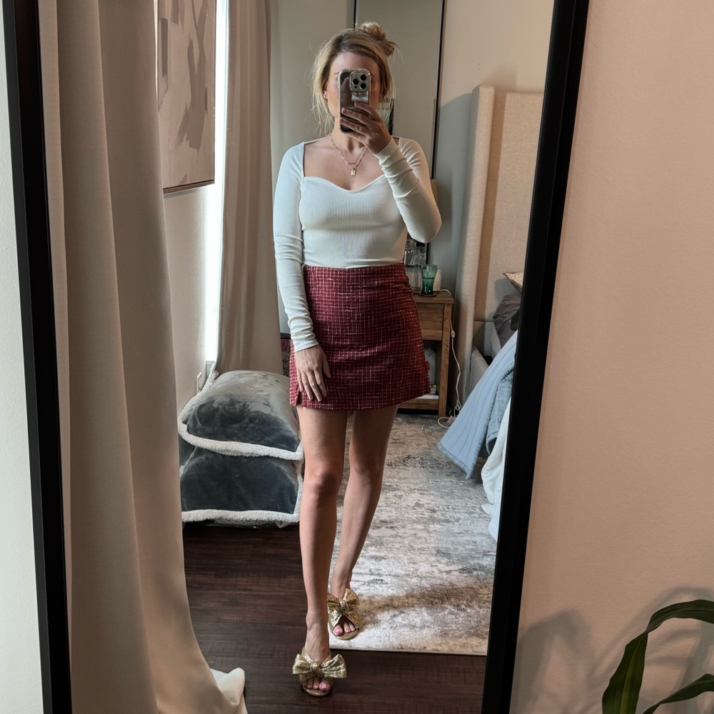 H&M Cream Long Sleeve Fitted Ribbed Top - Picture 4 of 6